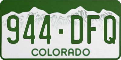 CO license plate 944DFQ