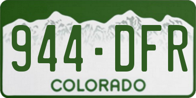 CO license plate 944DFR