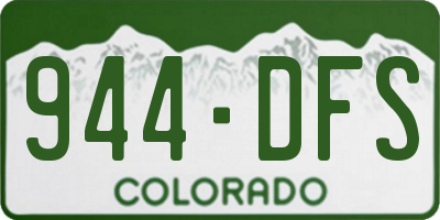 CO license plate 944DFS