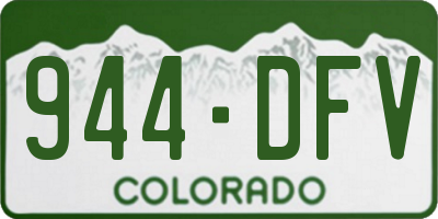 CO license plate 944DFV