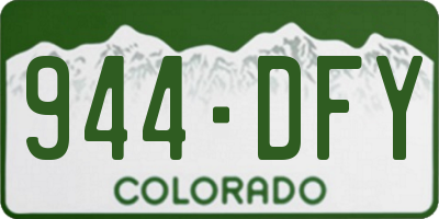 CO license plate 944DFY