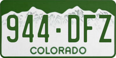 CO license plate 944DFZ