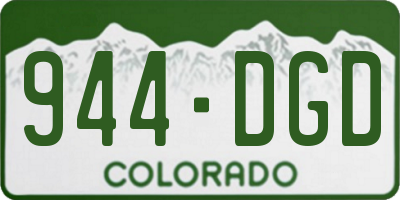 CO license plate 944DGD