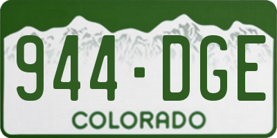 CO license plate 944DGE
