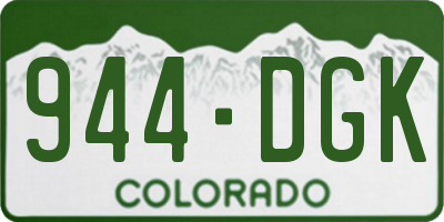 CO license plate 944DGK