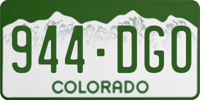 CO license plate 944DGO