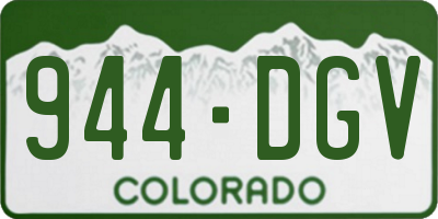 CO license plate 944DGV