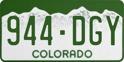 CO license plate 944DGY