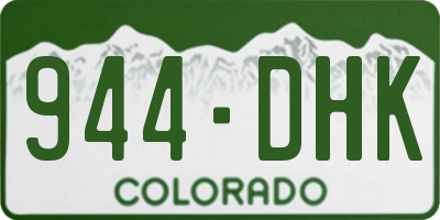 CO license plate 944DHK