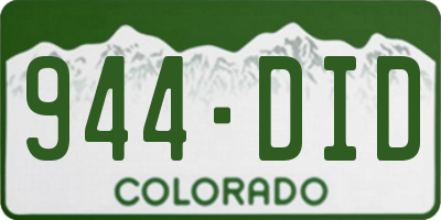 CO license plate 944DID