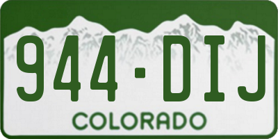 CO license plate 944DIJ