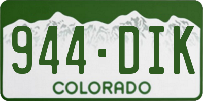 CO license plate 944DIK