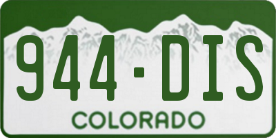 CO license plate 944DIS