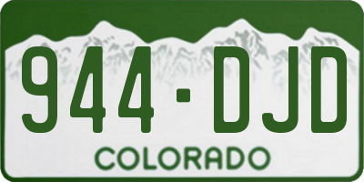 CO license plate 944DJD