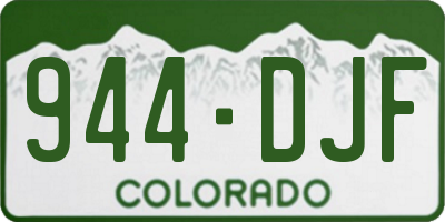 CO license plate 944DJF