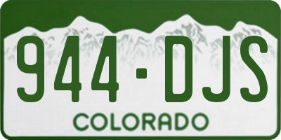 CO license plate 944DJS