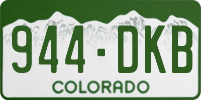 CO license plate 944DKB
