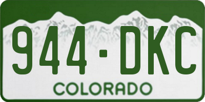 CO license plate 944DKC