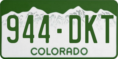 CO license plate 944DKT
