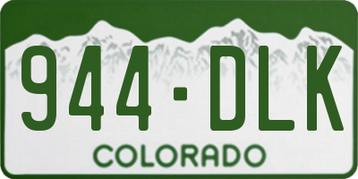 CO license plate 944DLK