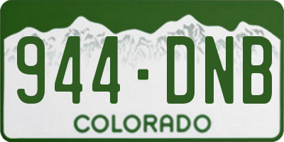 CO license plate 944DNB