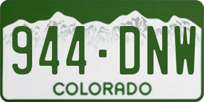 CO license plate 944DNW
