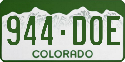 CO license plate 944DOE