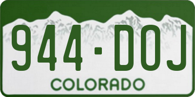 CO license plate 944DOJ