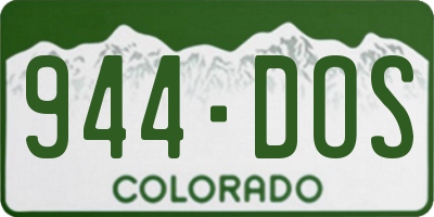 CO license plate 944DOS