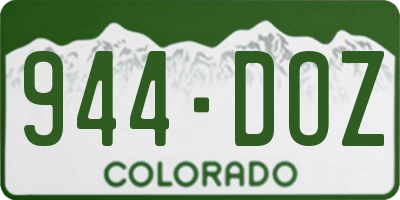 CO license plate 944DOZ