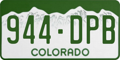 CO license plate 944DPB
