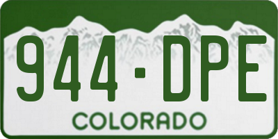 CO license plate 944DPE