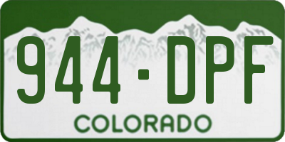 CO license plate 944DPF
