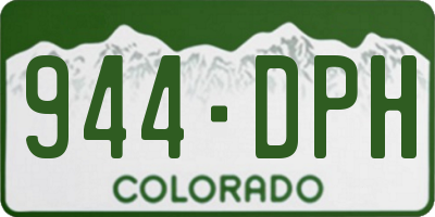 CO license plate 944DPH