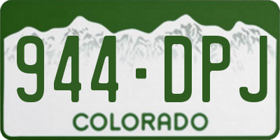 CO license plate 944DPJ