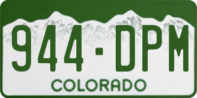 CO license plate 944DPM