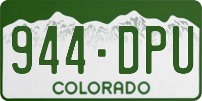 CO license plate 944DPU