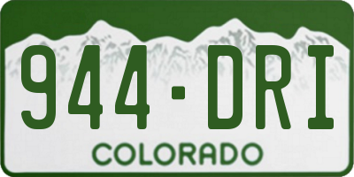 CO license plate 944DRI