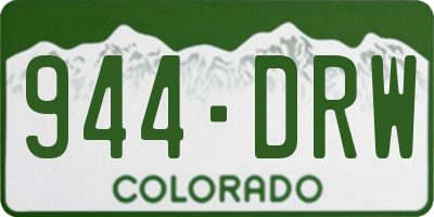 CO license plate 944DRW
