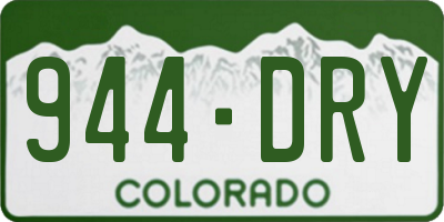 CO license plate 944DRY
