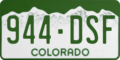CO license plate 944DSF