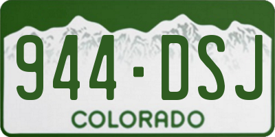CO license plate 944DSJ