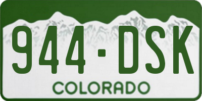 CO license plate 944DSK
