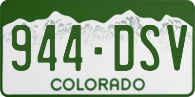 CO license plate 944DSV