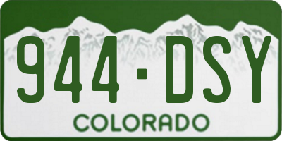CO license plate 944DSY