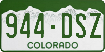 CO license plate 944DSZ