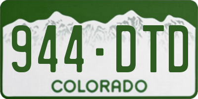 CO license plate 944DTD
