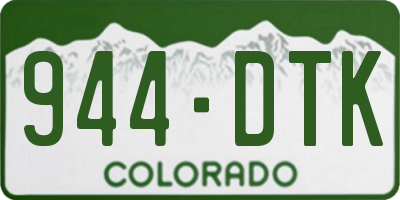 CO license plate 944DTK