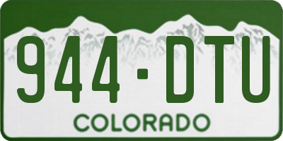 CO license plate 944DTU