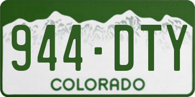 CO license plate 944DTY